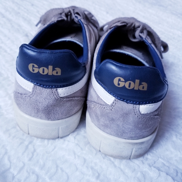Gola Classics Men's Hurricane Suede Sneakers Navy/Off White/Brown Rhino - Picture 4 of 7